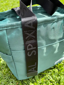Commute Series Tote Insulated Lunch Bag Green — Spixal logo embossed on webbing handle | Spixal