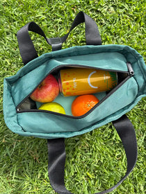 Commute Series Tote Insulated Lunch Bag Green — zip opening keeps food fresh | Spixal