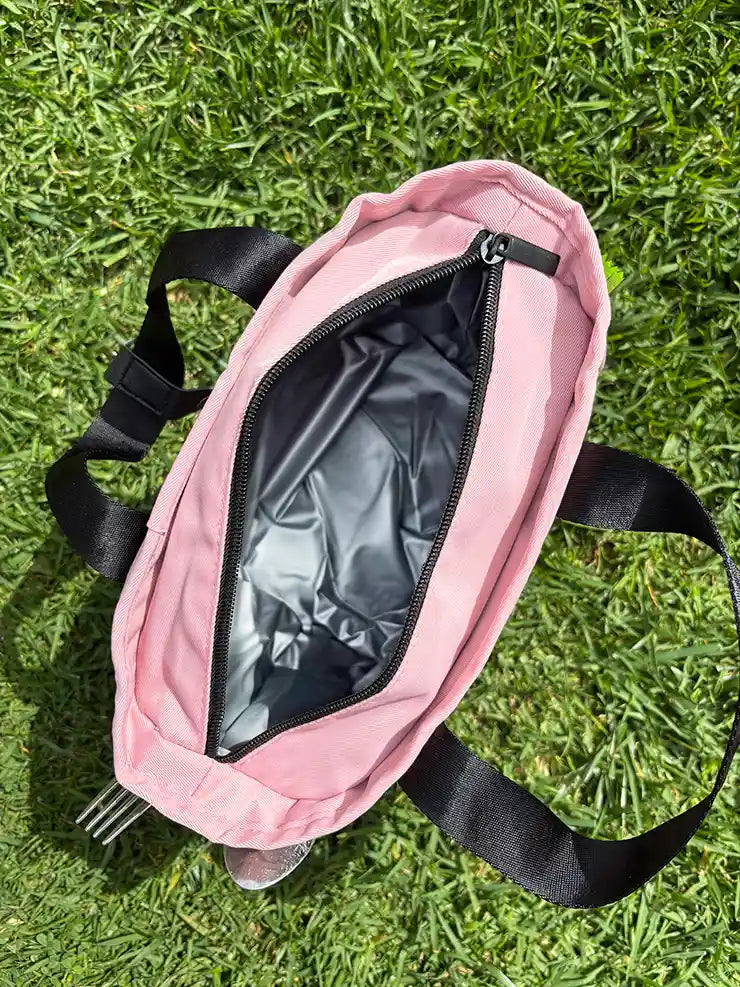 Commute Insulated Tote Lunch Bag Pink — waterproof PEVA lining | Spixal