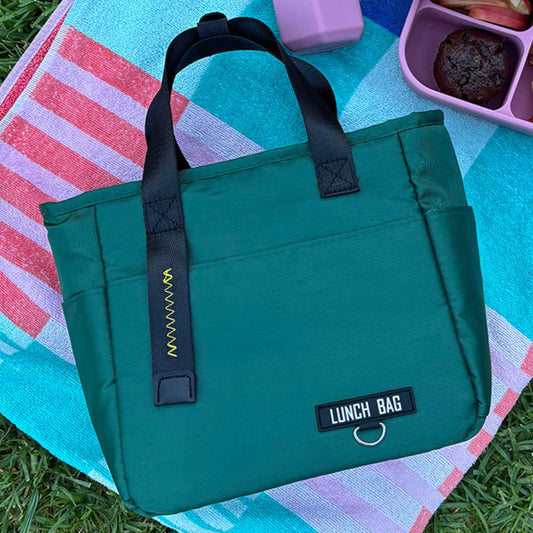 Spixal Lunch Bag & Bento Box Set - Green + Yellow