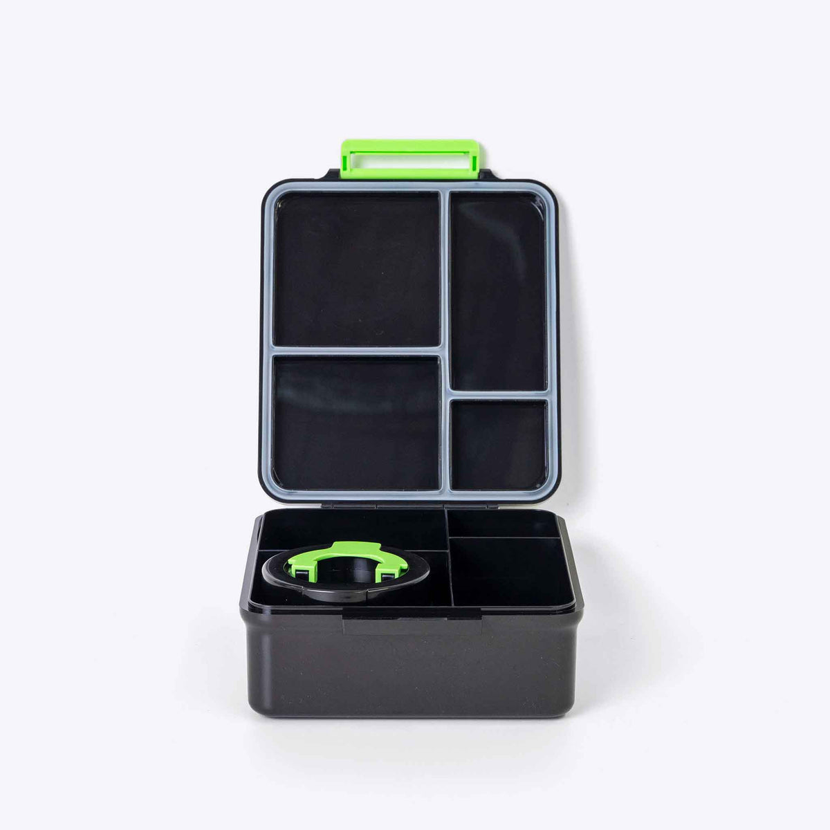 Duo Bento Lunch Box & Food Jar Black — side view | Spixal