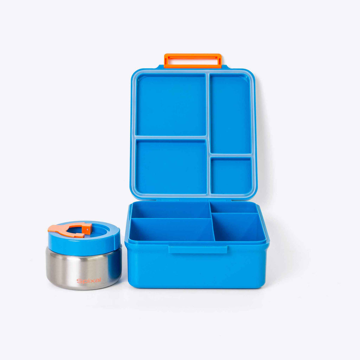 Duo Bento Lunch Box and Food Jar Blue — side view | Spixal