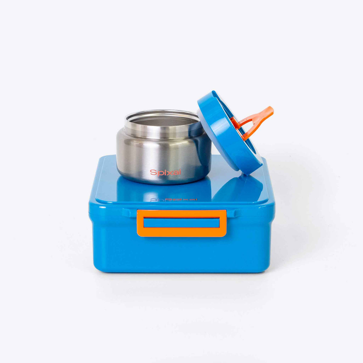 Duo Bento Lunch Box and Food Jar Blue — 4 compartment bento with insulated food jar | Spixal Main image
