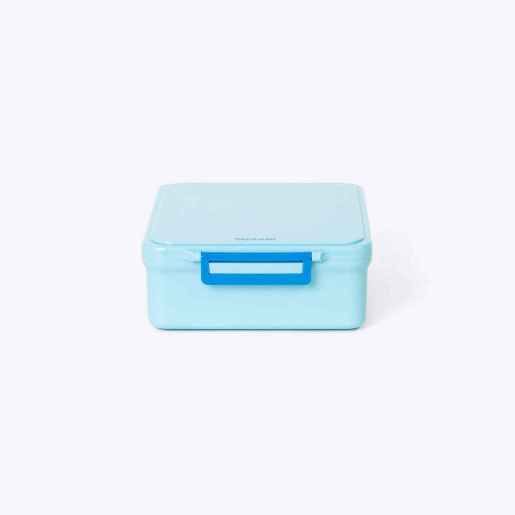 Duo Bento Lunch Box and Food Jar Light Blue — detail and hardware close up | Spixal