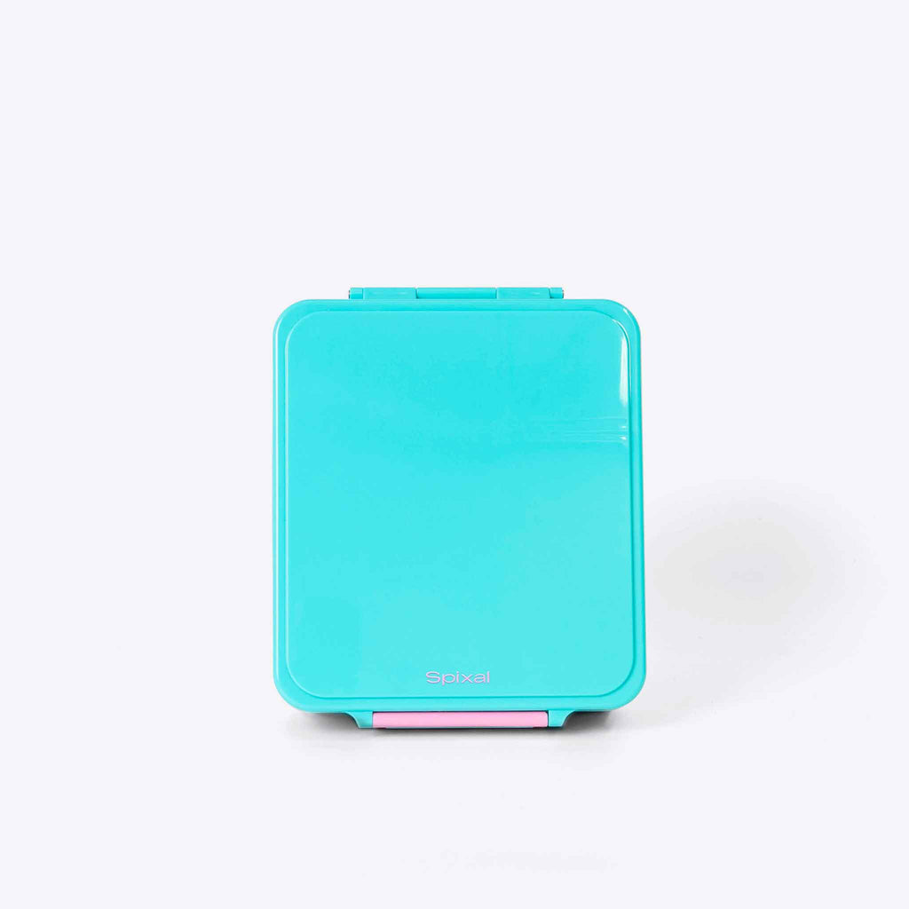 Duo Bento Lunch Box and Food Jar Teal — lifestyle flat lay | Spixal