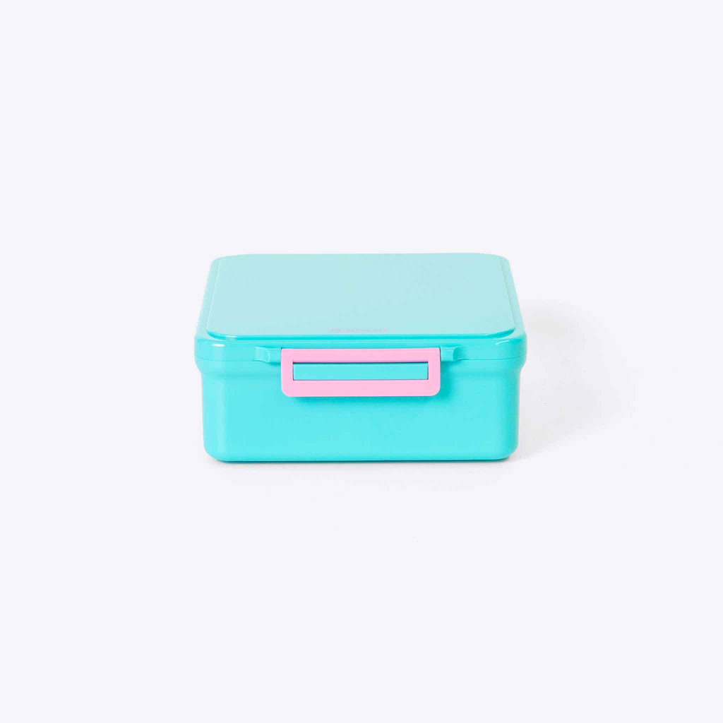 Duo Bento Lunch Box and Food Jar Teal — detail and hardware close up | Spixal