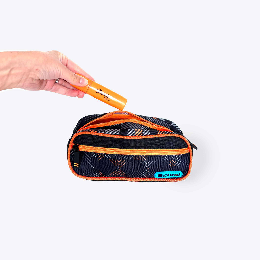 Kids Pencil Case Let's Play — lifestyle flat lay | Spixal