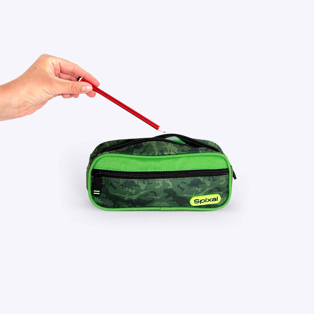 Kids Pencil Case Dinosaur Roar — interior pockets and organisation detail | Spixal