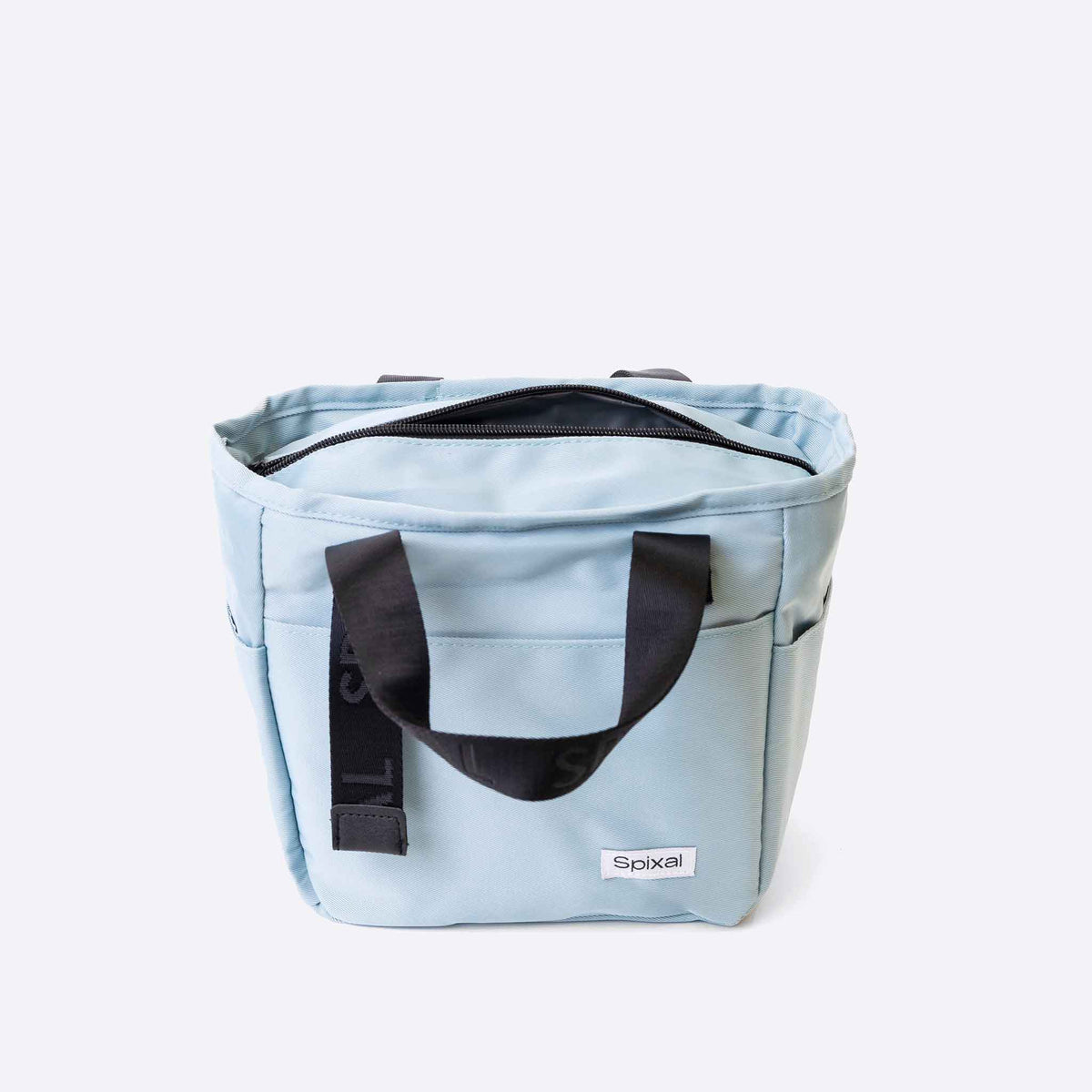 Commute Series Tote Lunch Bag Blue — side view | Spixal