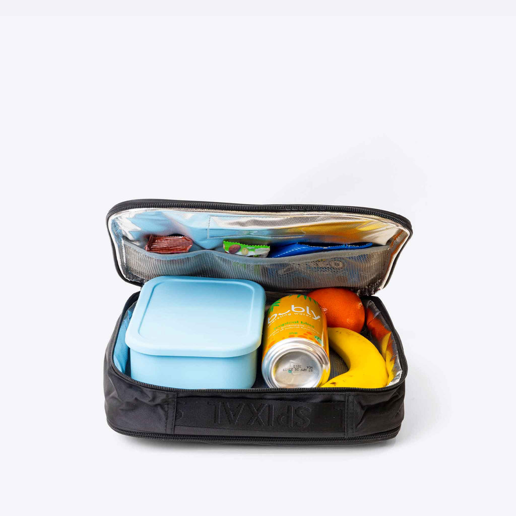 Commute Series Insulated Lunch Bag Black — detail and hardware close up | Spixal