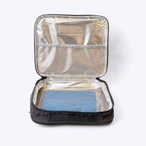 Commute Series Insulated Lunch Bag Black — lifestyle flat lay | Spixal