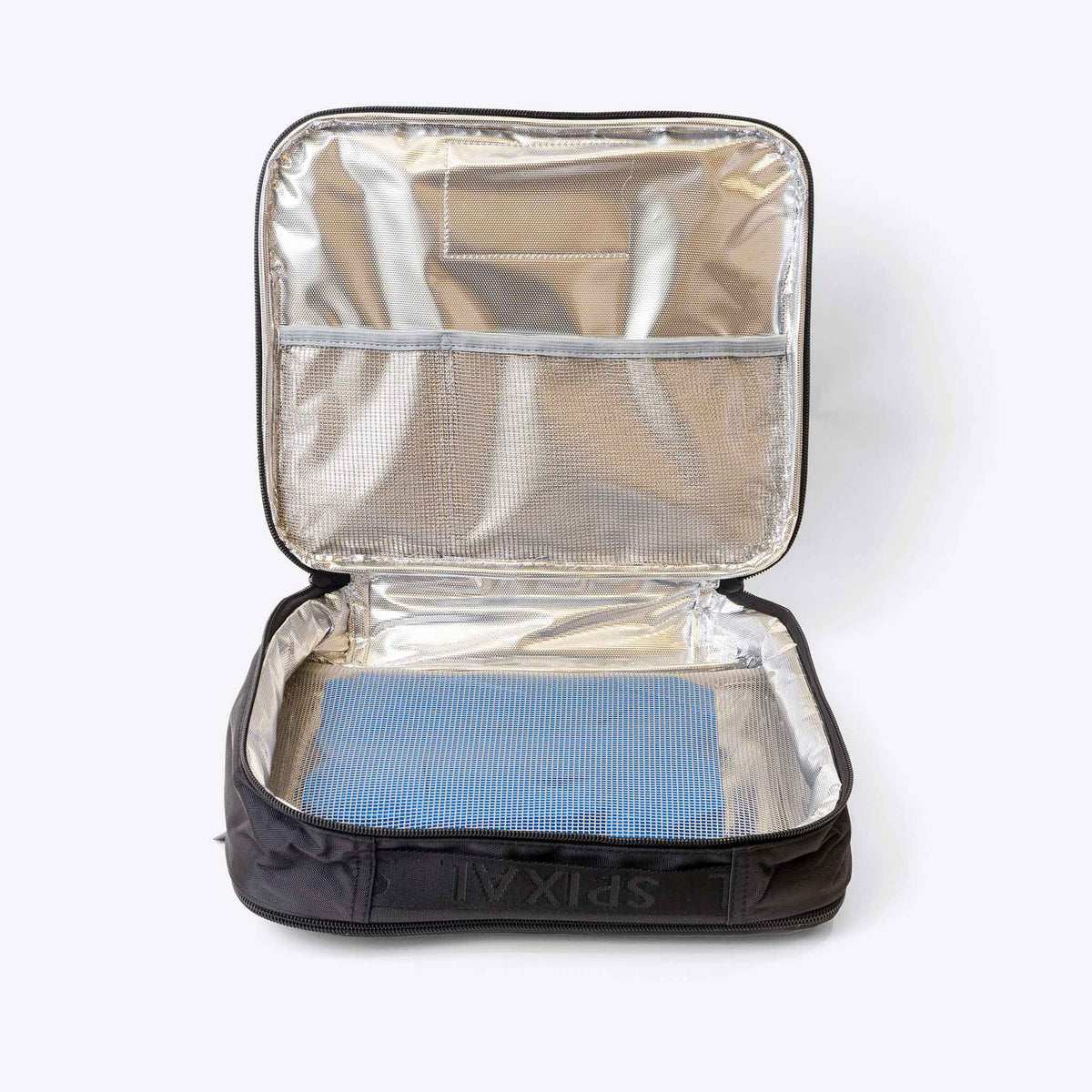 Commute Series Insulated Lunch Bag Black — lifestyle flat lay | Spixal