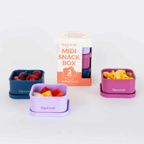 Silicone Midi Snack Boxes (3 Pack) - Leakproof - Brights