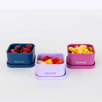 Silicone Midi Snack Boxes (3 Pack) - Leakproof - Brights