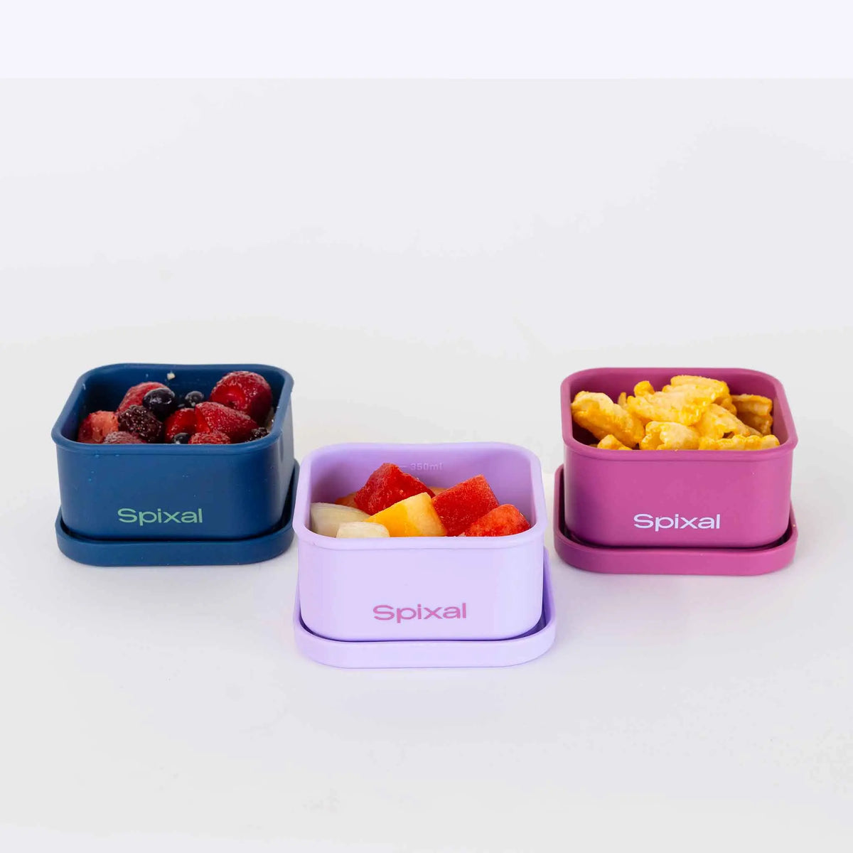Silicone Midi Snack Boxes (3 Pack) - Leakproof - Brights