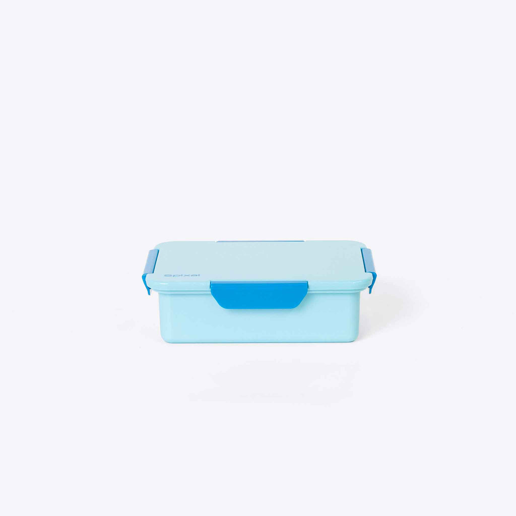 Quad Bento Lunch Box Light Blue — detail and hardware close up | Spixal