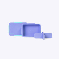 Quad Bento Lunch Box Purple — detail and hardware close up | Spixal
