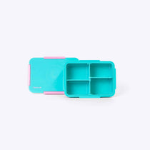 Quad Bento Lunch Box Teal — lifestyle flat lay | Spixal