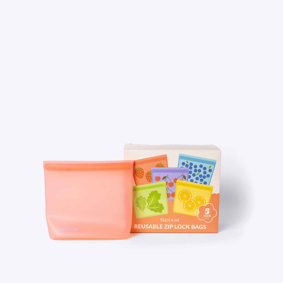 Reusable Sandwich & Snack Bags (5 Pack) — lifestyle flat lay | Spixal