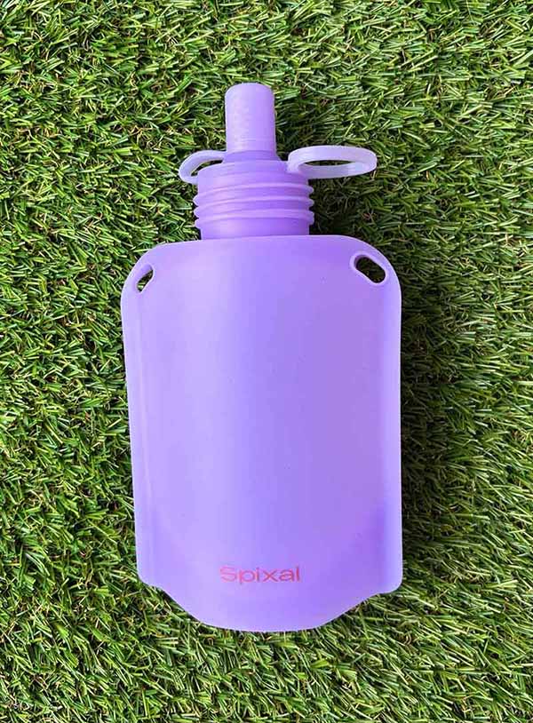 Reusable yoghurt pouch purple silicone refillable | spixal