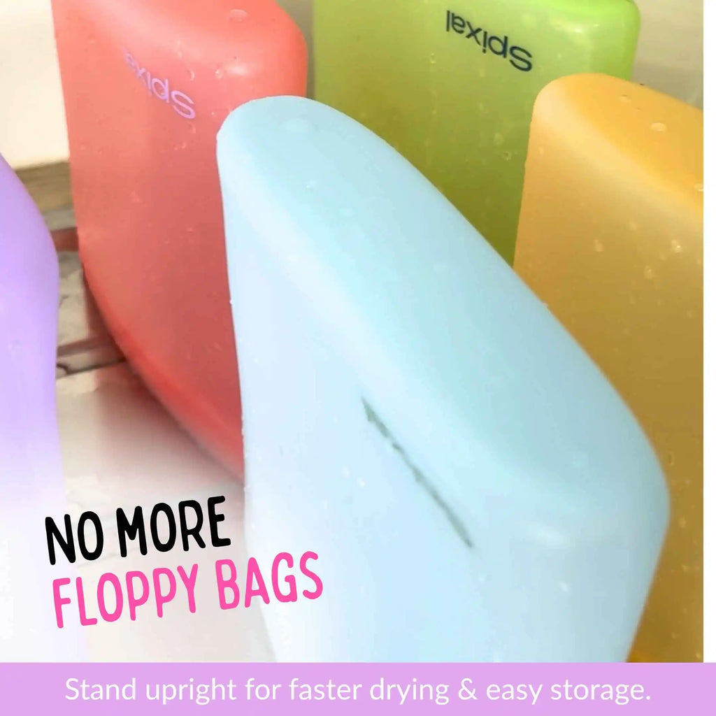 Food Pouch Reusable Zip Lock Bags (2 Pack) - Purple