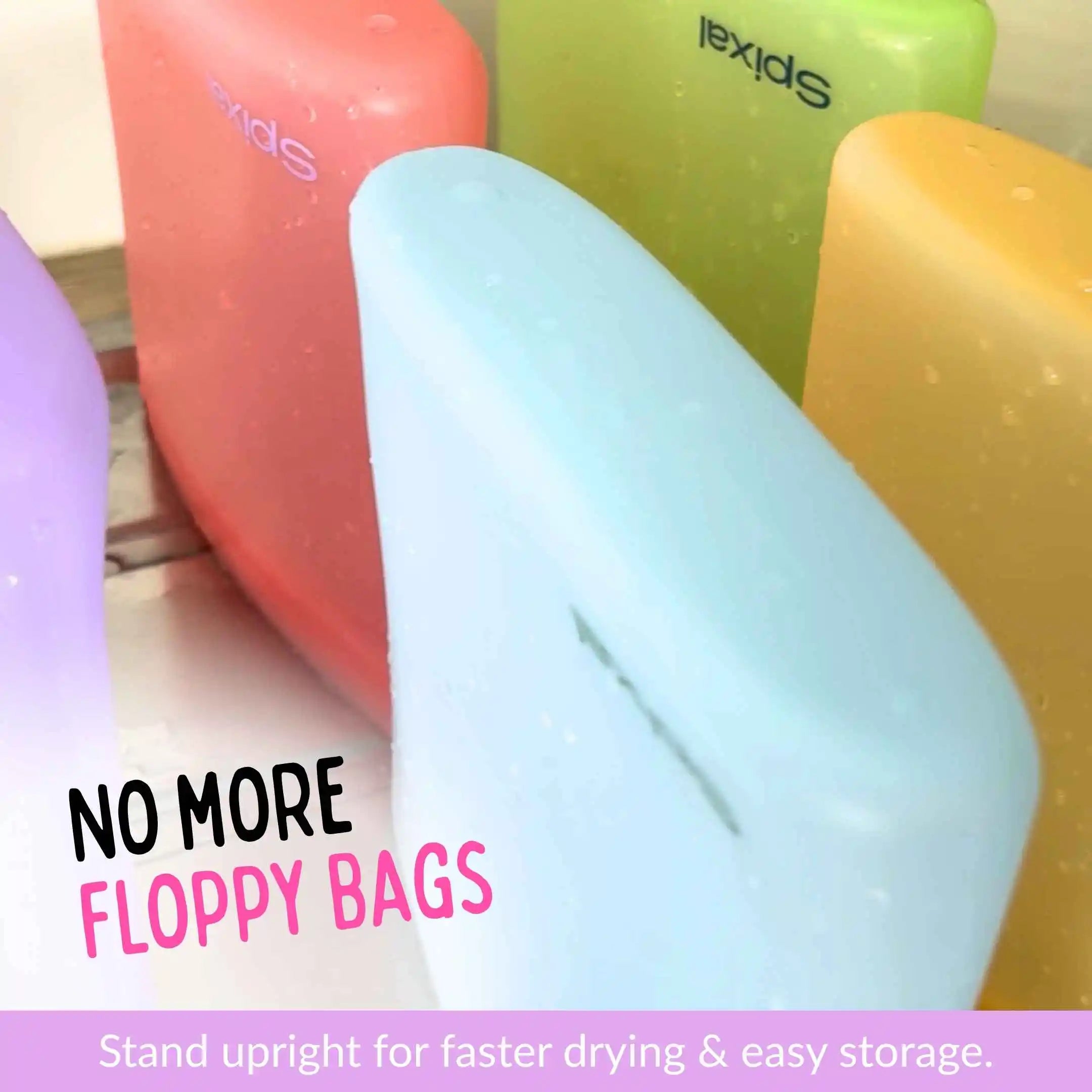 Food Pouch Reusable Zip Lock Bags (2 Pack) - Blue Secondary image