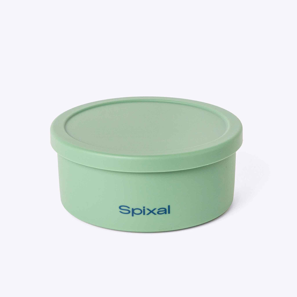 Round Bento Green — interior pockets and organisation detail | Spixal