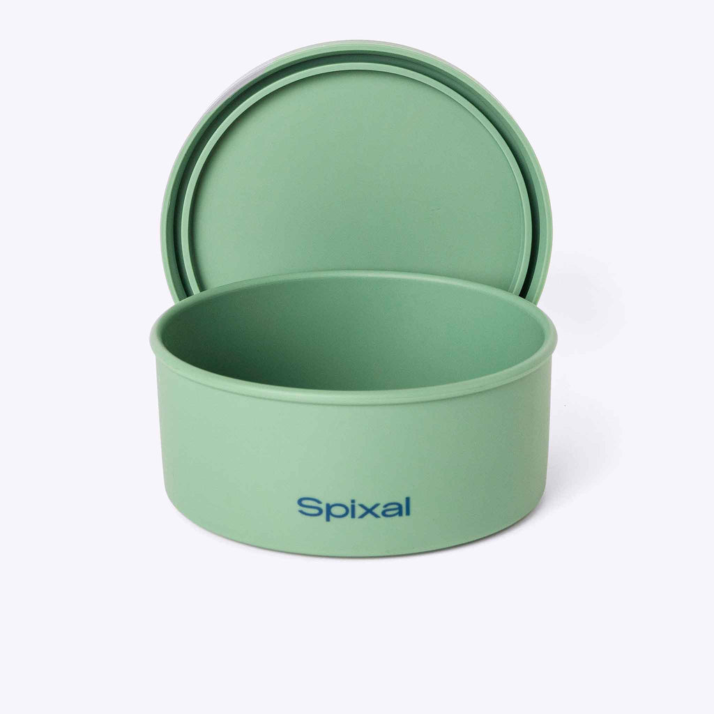 Round Bento Green — lifestyle flat lay | Spixal