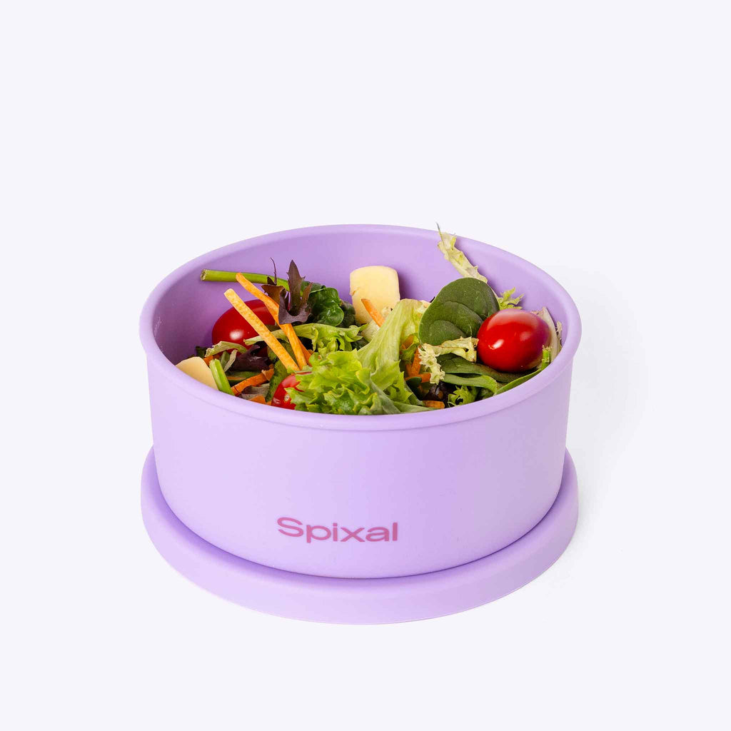 Round Bento Lunch Bowl Purple — pack salads and leftovers for lunches | Spixal