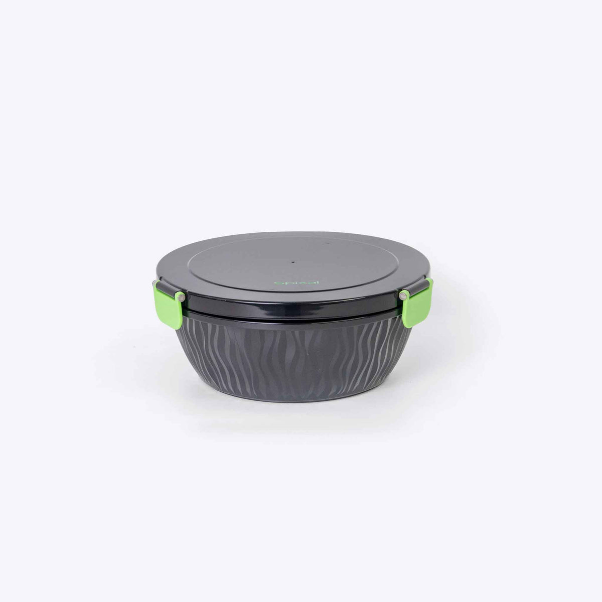 Roundie Bento Lunch Box Black — lifestyle flat lay | Spixal