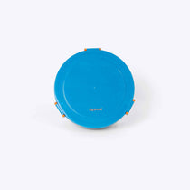 Roundie Bento Lunch Box Blue — lifestyle flat lay | Spixal