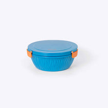 Roundie Bento Lunch Box Blue — interior pockets and organisation detail | Spixal