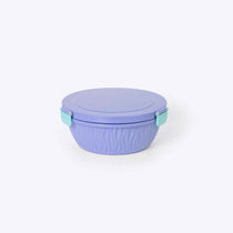 Roundie Bento Lunch Box Purple — interior pockets and organisation detail | Spixal