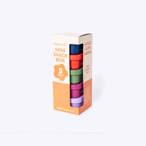 Mini snack boxes for fruit break sip & crunch and morning recess making packing school lunches easier for kids in a 5 pack BPA free silicone food containers | Spixal