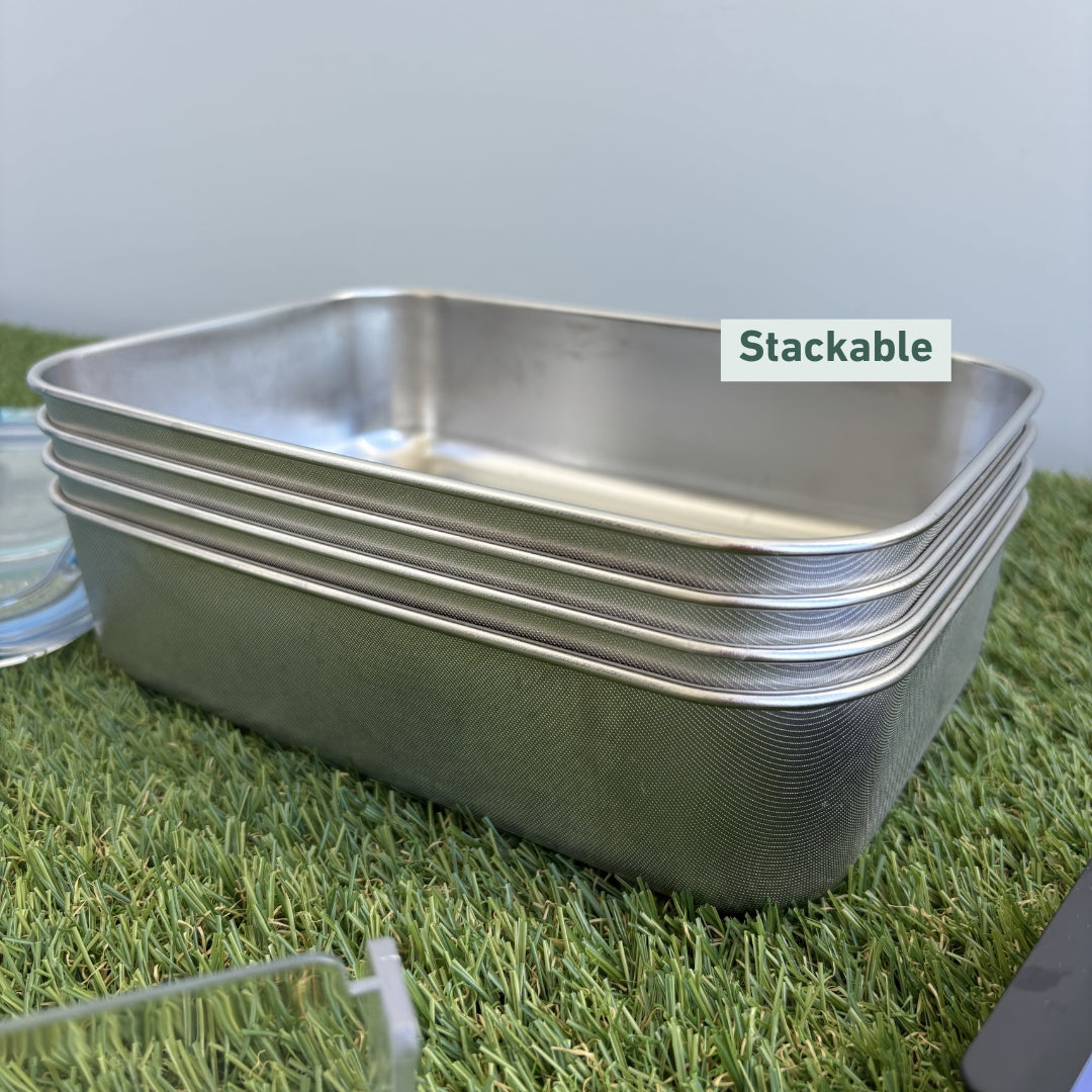 Core Lightweight Stainless Steel Large Durable Bento Lunch Box —Stackable for easy storage | Spixal