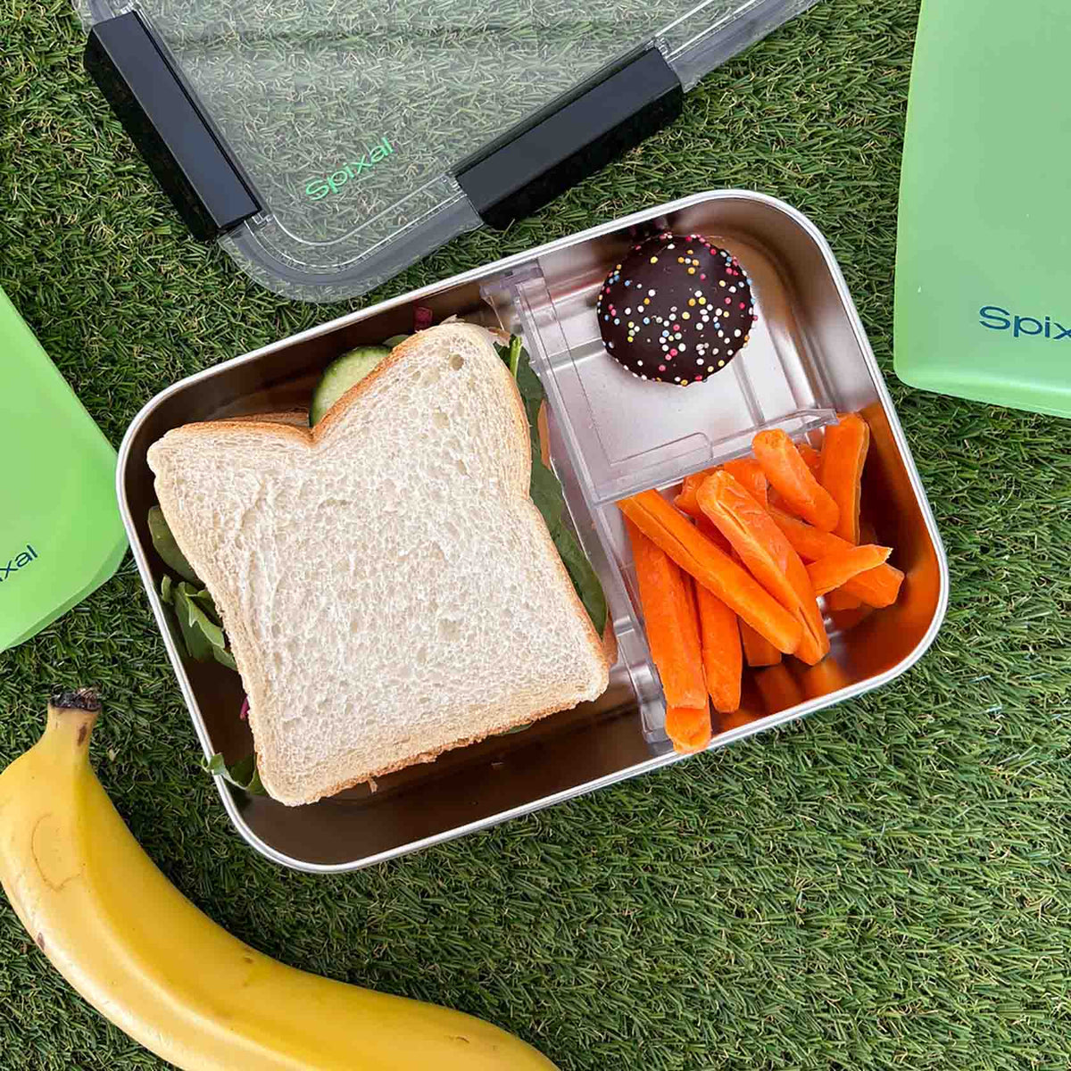 Core Lightweight Stainless Steel Large Durable Bento Lunch Box (1200ml) — Fits whole sandwiches | Spixal