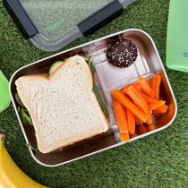 Core Lightweight Stainless Steel Large Durable Bento Lunch Box Black — pack whole sandwiches and rolls plus snacks | Spixal