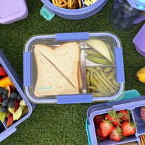 Core Lightweight Stainless Steel Large Durable Bento Lunch Box Purple (1200ml) — Fits whole sandwiches | Spixal