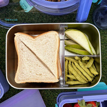 Core Lightweight Stainless Steel Large Durable Bento Lunch Box holds whole sandwich plus snacks | Spixal