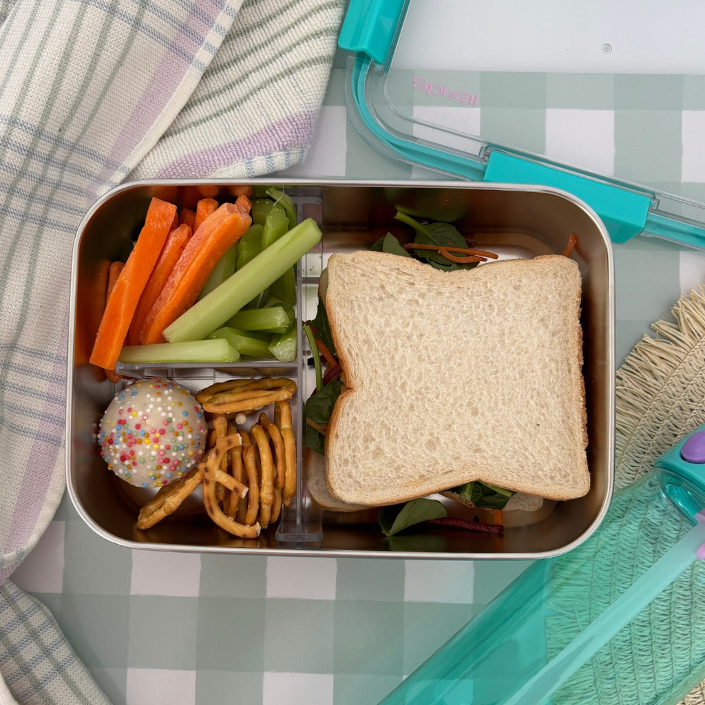 Core Lightweight Stainless Steel Large Durable Bento Lunch Box Teal (1200ml) — Fits whole sandwiches | Spixal