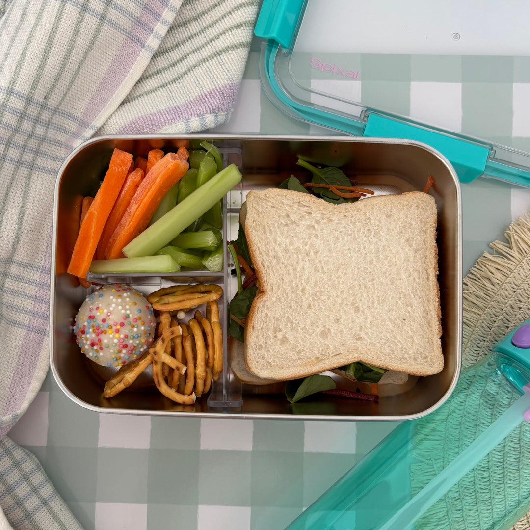 Core Lightweight Stainless Steel Large Durable Bento Lunch Box Teal (1200ml) — Fits whole sandwiches | Spixal