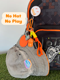 Magnetic hat clip orange for school hat backpacks and preshcool