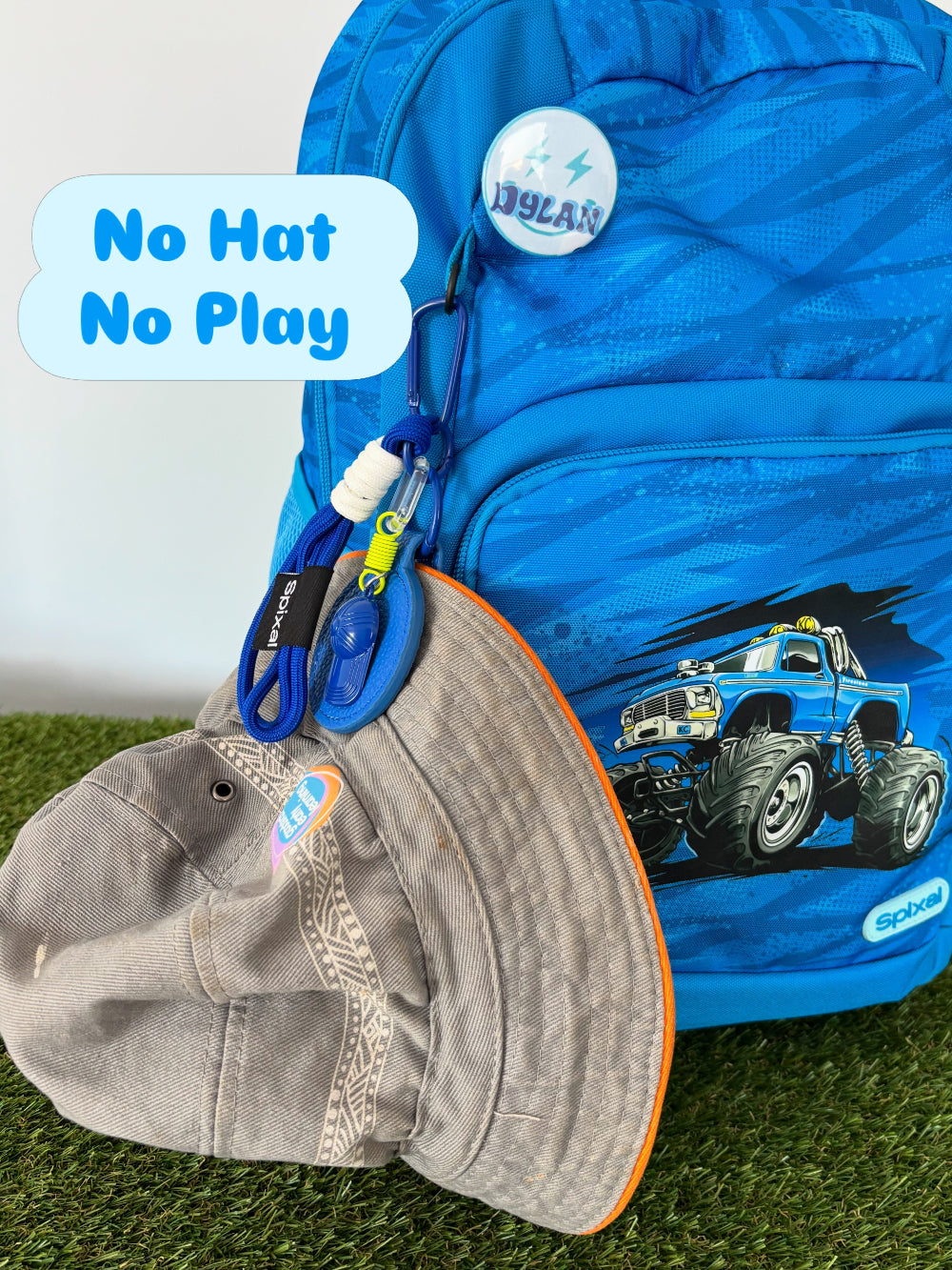magnetic hat clip for school and preschool blue
