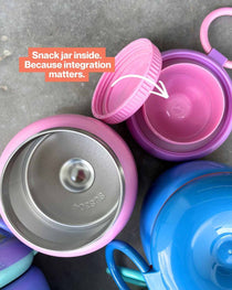 Large insulated food jar with snack container| double walled pack hot school lunches | Spixal