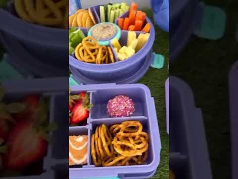 Purple lunch boxes that match the Butterfly backpack | Spixal