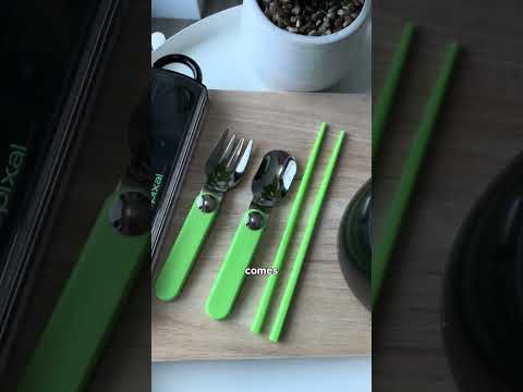 Kids cutlery set with case for school lunches | Spixal