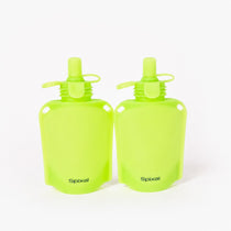 reusable yoghurt pouches easy to fill and easy to clean dishwasher safe green | Spixal