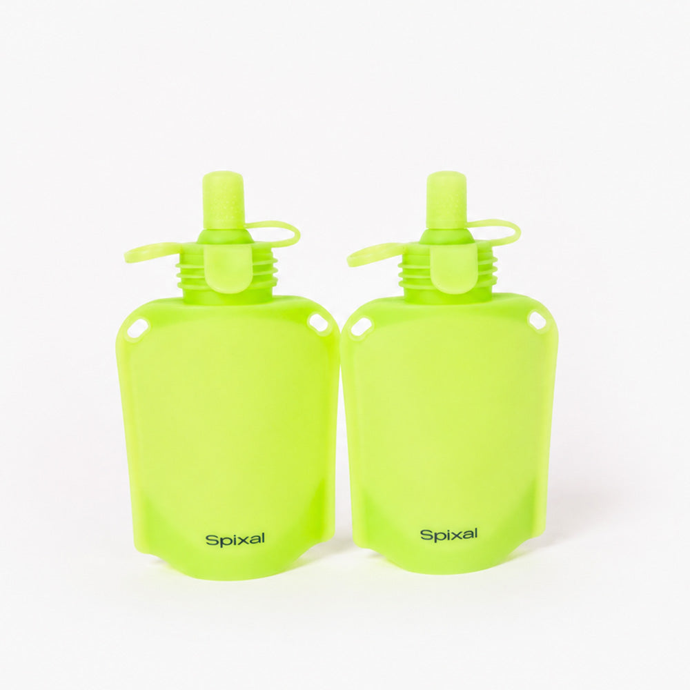 reusable yoghurt pouches easy to fill and easy to clean dishwasher safe green | Spixal