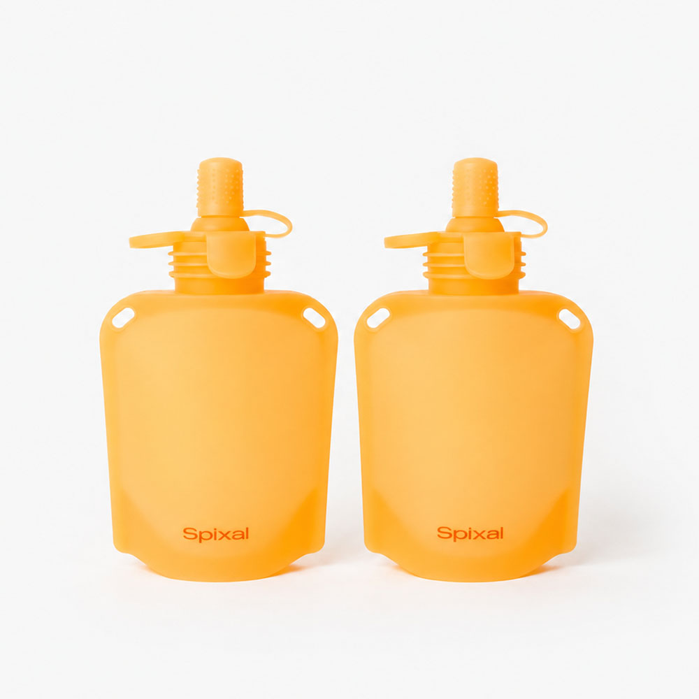 reusable yoghurt pouches easy to fill and easy to clean dishwasher safe orange | Spixal Main image