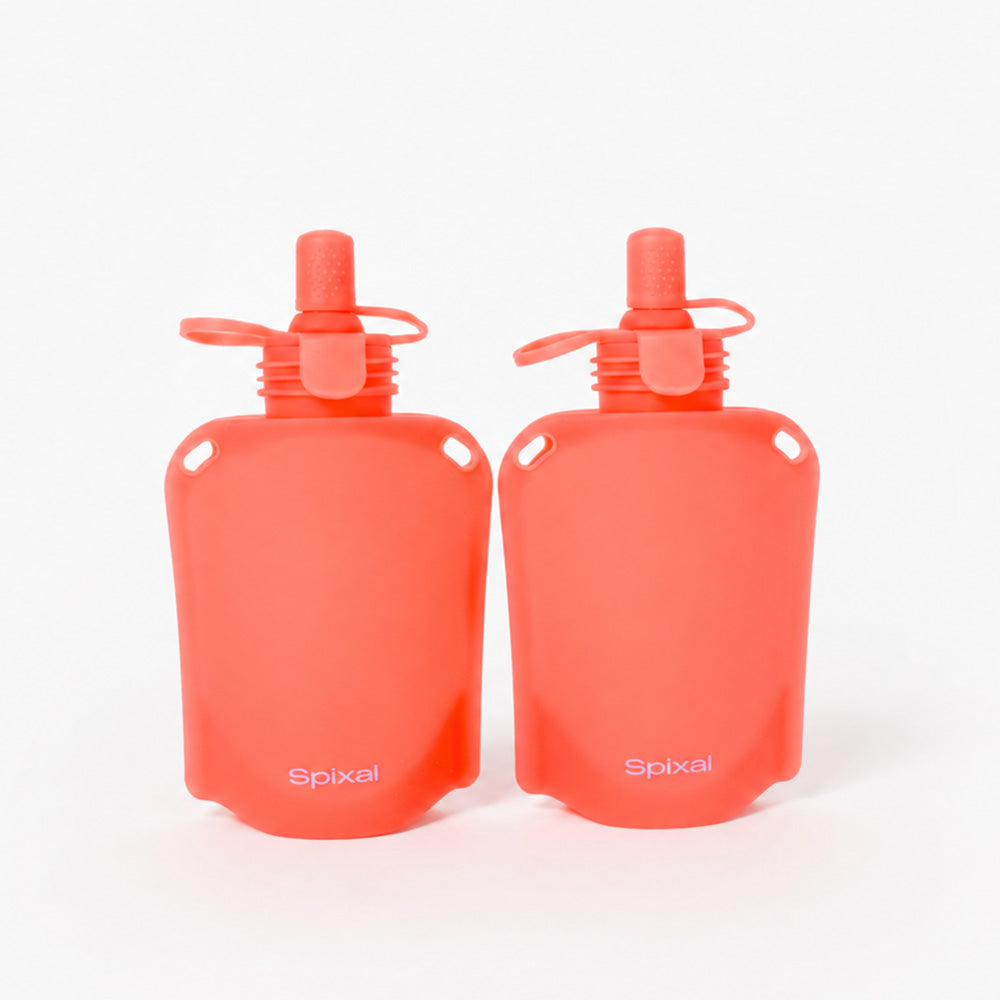 reusable yoghurt pouches easy to fill and easy to clean dishwasher safe red | Spixal Main image